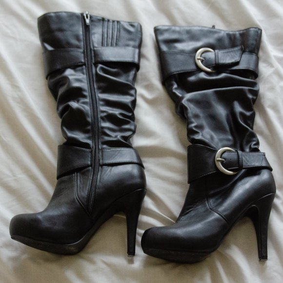 Black Stiletto Boots - Size 7 - Picture 1 of 4